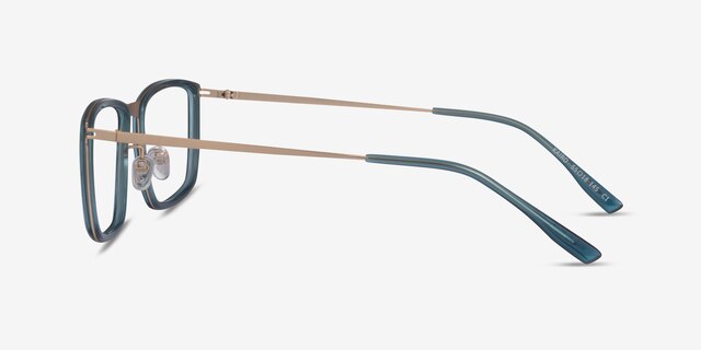 Kairo Teal  Gold AcetateEyeglass Frames from EyeBuyDirect, Side View