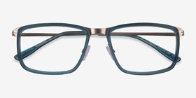 Kairo Teal  Gold Acétate Montures de lunettes de vue d'EyeBuyDirect, Vue Rapprochée
