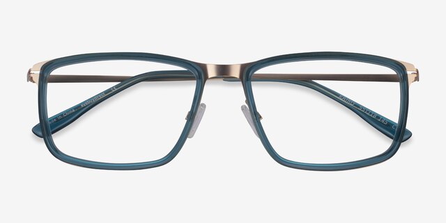 Kairo Teal  Gold AcetateEyeglass Frames from EyeBuyDirect, Closed View