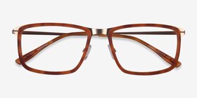 Kairo Tortoise Gold Acétate Montures de lunettes de vue d'EyeBuyDirect, Vue Rapprochée