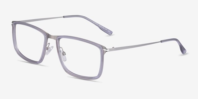 Kairo Clear Gray Silver AcetateEyeglass Frames from EyeBuyDirect, Angle View