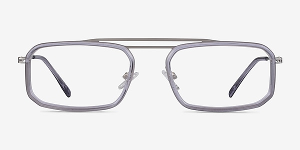 Watson Clear Gray Silver Acetate Eyeglass Frames
