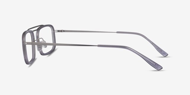 Watson Clear Gray  Silver AcetateEyeglass Frames from EyeBuyDirect, Side View