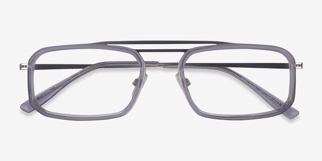 Watson Clear Gray  Silver AcetateEyeglass Frames from EyeBuyDirect, Closed View