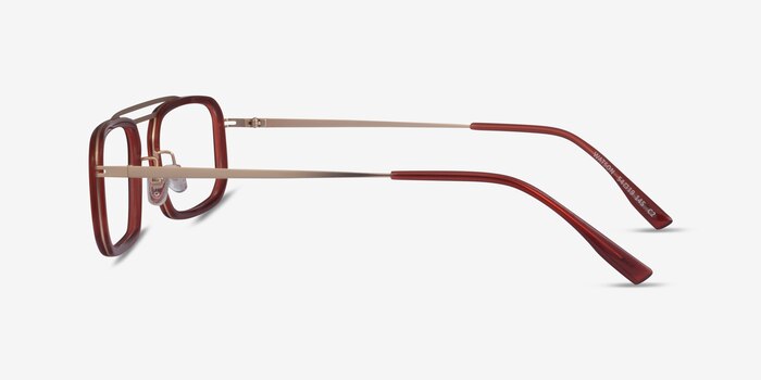 Watson Clear Red  Gold Acetate Eyeglass Frames from EyeBuyDirect