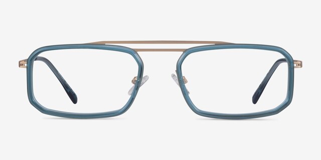 Watson Teal  Gold AcetateEyeglass Frames from EyeBuyDirect, Front View