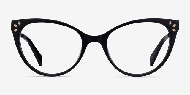Beauty Black Acetate-metalEyeglass Frames from EyeBuyDirect, Front View