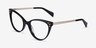 Beauty Black Acetate-metalEyeglass Frames from EyeBuyDirect, Angle View