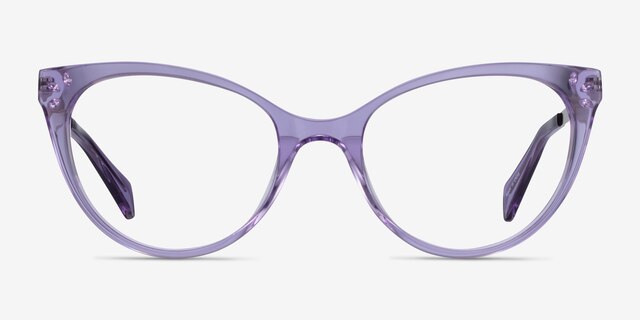 Beauty Clear Purple Acetate-metalEyeglass Frames from EyeBuyDirect, Front View
