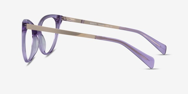 Beauty Clear Purple Acetate-metalEyeglass Frames from EyeBuyDirect, Side View
