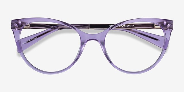 Beauty Clear Purple Acetate-metalEyeglass Frames from EyeBuyDirect, Closed View