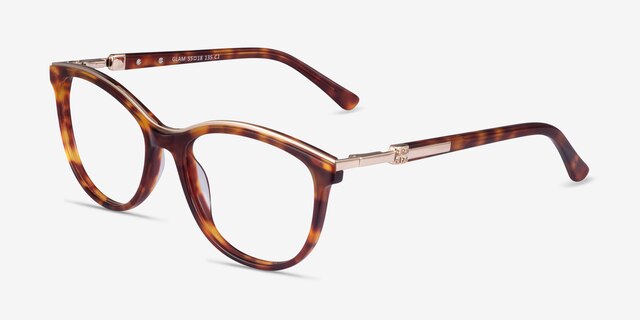 Glam Tortoise Acetate-metalEyeglass Frames from EyeBuyDirect, Angle View