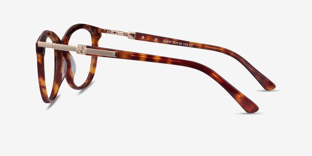 Glam Tortoise Acetate-metalEyeglass Frames from EyeBuyDirect, Side View