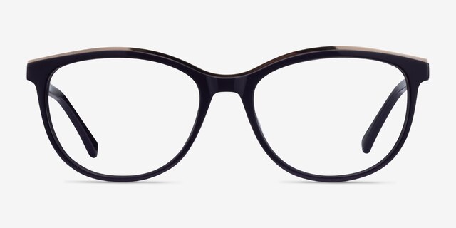 Glam Purple Acetate-metalEyeglass Frames from EyeBuyDirect, Front View