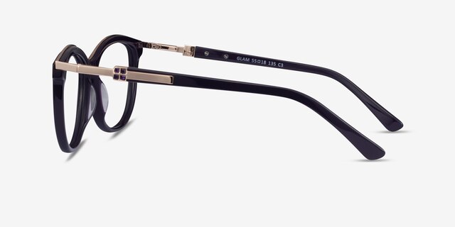 Glam Purple Acetate-metalEyeglass Frames from EyeBuyDirect, Side View