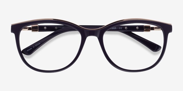 Glam Purple Acetate-metalEyeglass Frames from EyeBuyDirect, Closed View