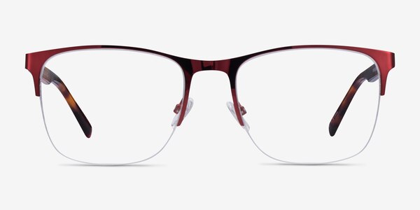 Emmerson Burgundy & Tortoise Acetate-metal Montures de lunettes de vue
