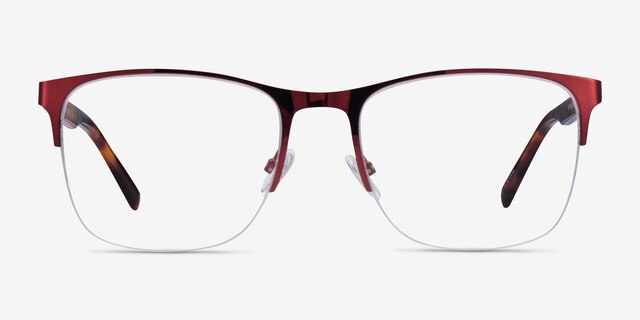 Emmerson Burgundy & Tortoise Acetate-metalEyeglass Frames from EyeBuyDirect, Front View