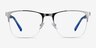 Emmerson Silver & Clear Blue Acetate-metalMontures de lunettes de vue d'EyeBuyDirect, Vue de Face