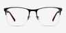 Emmerson Shiny Black & Red Acetate-metalEyeglass Frames from EyeBuyDirect, Front View