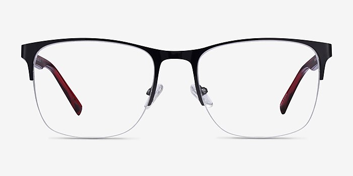 Emmerson Shiny Black & Red Acetate-metal Eyeglass Frames from EyeBuyDirect