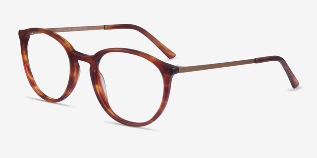 Mindful Tortoise AcetateEyeglass Frames from EyeBuyDirect, Angle View