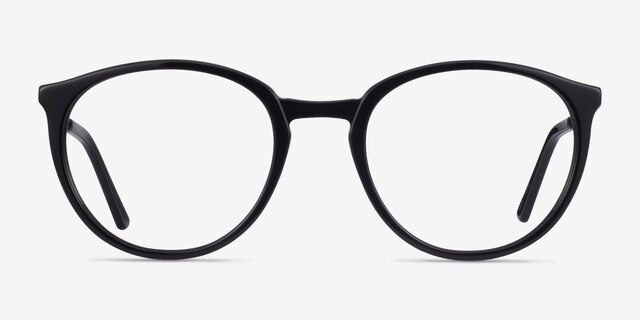 Mindful Black AcetateEyeglass Frames from EyeBuyDirect, Front View