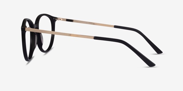 Mindful Black AcetateEyeglass Frames from EyeBuyDirect, Side View