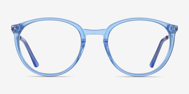 Mindful Blue AcetateEyeglass Frames from EyeBuyDirect, Front View