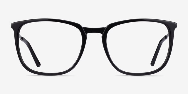 Domenico Black  Silver AcetateEyeglass Frames from EyeBuyDirect, Front View