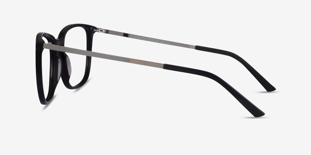 Domenico Black  Silver AcetateEyeglass Frames from EyeBuyDirect, Side View