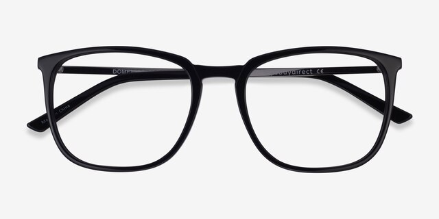 Domenico Black  Silver AcetateEyeglass Frames from EyeBuyDirect, Closed View