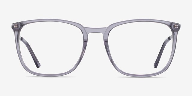 Domenico Clear Gray  Silver AcetateEyeglass Frames from EyeBuyDirect, Front View