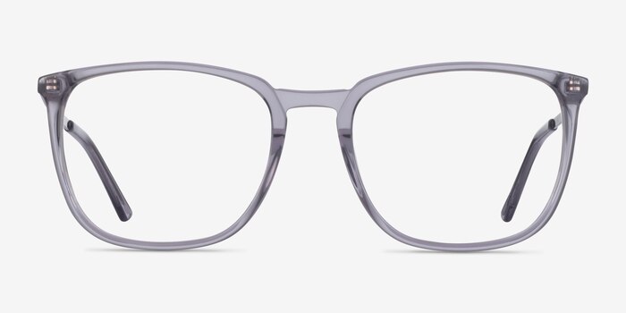 Domenico Clear Gray  Silver Acetate Eyeglass Frames from EyeBuyDirect