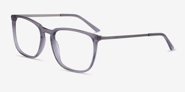Domenico Clear Gray  Silver AcetateEyeglass Frames from EyeBuyDirect, Angle View