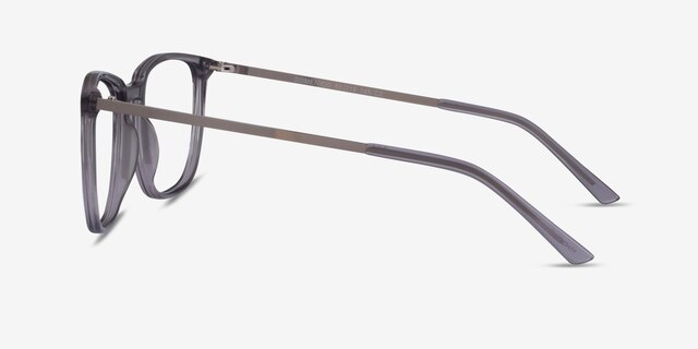 Domenico Clear Gray  Silver AcetateEyeglass Frames from EyeBuyDirect, Side View