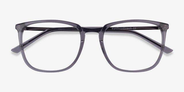 Domenico Clear Gray  Silver AcetateEyeglass Frames from EyeBuyDirect, Closed View