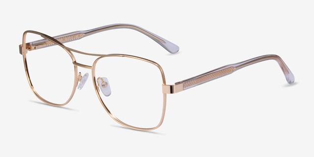 Romina Gold AcetateEyeglass Frames from EyeBuyDirect, Angle View