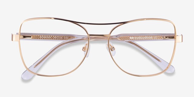 Romina Gold AcetateEyeglass Frames from EyeBuyDirect, Closed View