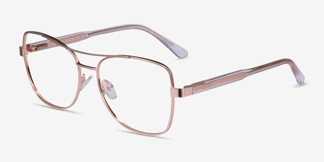 Romina Rose Gold AcetateEyeglass Frames from EyeBuyDirect, Angle View