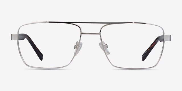 Colton Silver, Clear Blue & Tortoise AcetateEyeglass Frames from EyeBuyDirect, Front View