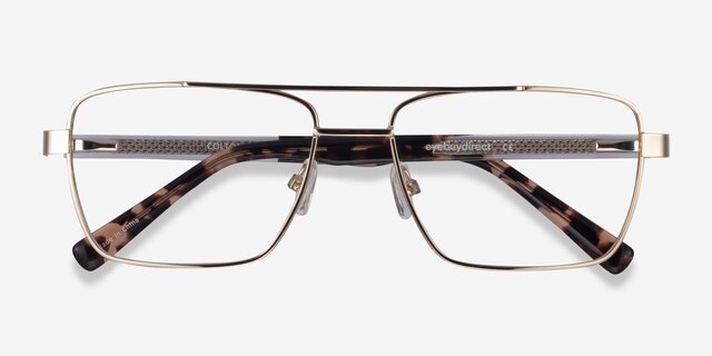 Colton Gold, Clear & Tortoise AcetateEyeglass Frames from EyeBuyDirect, Closed View