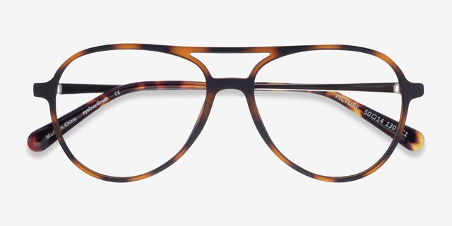Picture Matte Tortoise   Silver Plastic-metalEyeglass Frames from EyeBuyDirect, Closed View