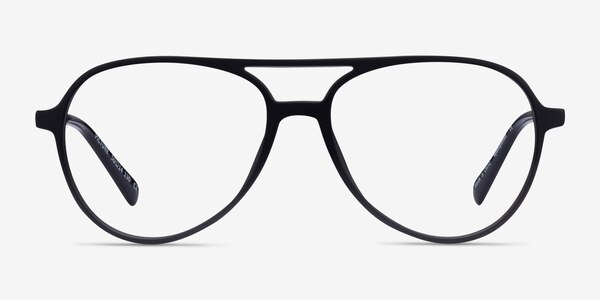 Picture Matte Black & Silver Plastic-metal Eyeglass Frames