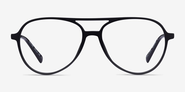 Picture Matte Black & Silver Plastic-metalEyeglass Frames from EyeBuyDirect, Front View