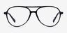 Picture Matte Black & Silver Plastic-metalEyeglass Frames from EyeBuyDirect, Front View