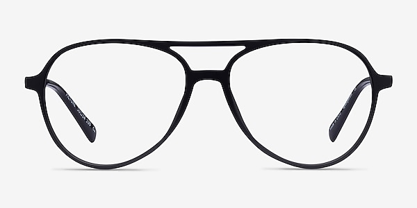 Picture Matte Black & Silver Plastic-metal Eyeglass Frames