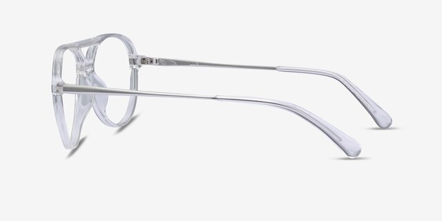 Picture Clear & Silver Plastic-metalMontures de lunettes de vue d'EyeBuyDirect, Vue de Côté