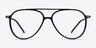Clip Matte Black & Gold Plastic-metalEyeglass Frames from EyeBuyDirect, Front View
