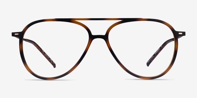 Clip Matte Tortoise & Gold Plastic-metalEyeglass Frames from EyeBuyDirect, Front View